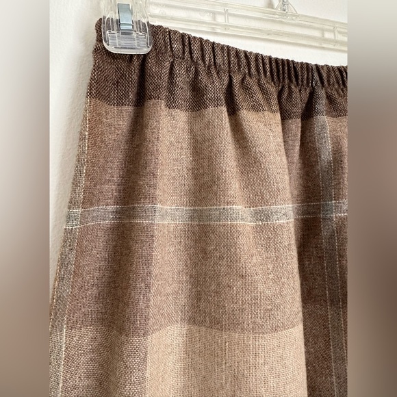 Vintage Brown and Tan Plaid Elastic Waist Pencil Skirt - Picture 2 of 4